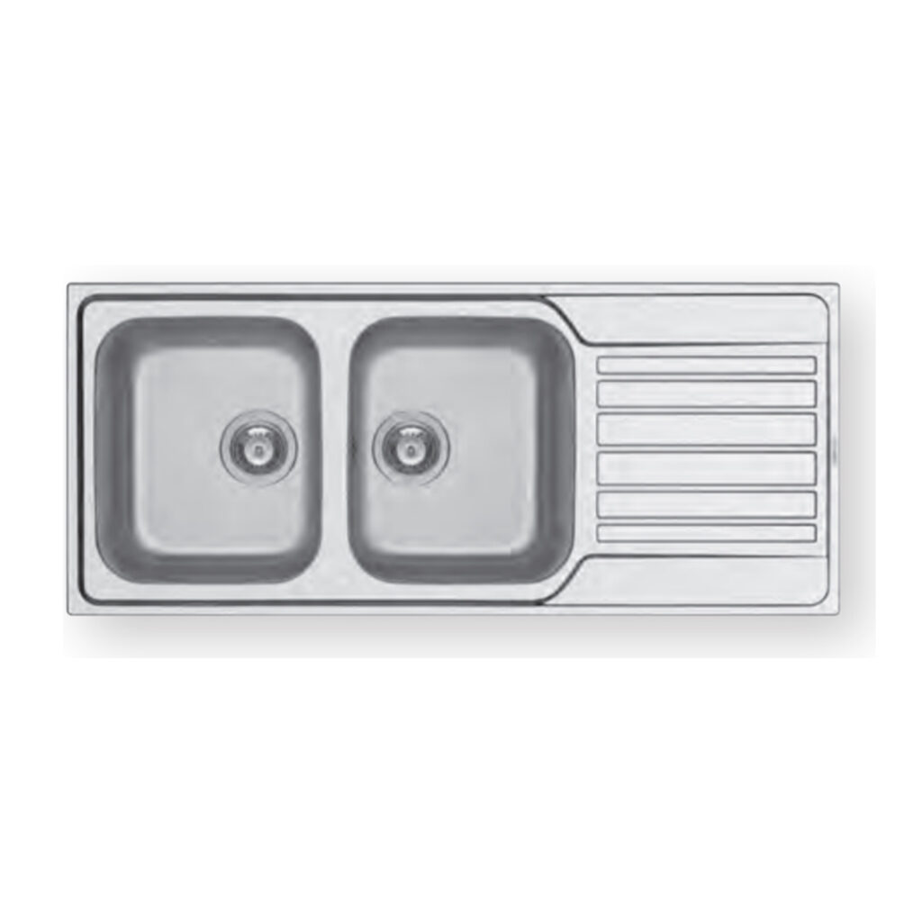 Lavello Inox Pyramis 116x50 Vasche a Sinistra